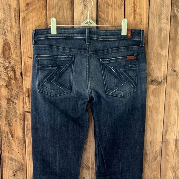 7 For All Mankind Women's Boot Cut Jeans - Dark Blue - Picture 4 of 13